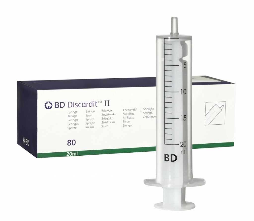 20ml BD Discardit Syringes || Sterile Luer Slip, 2-Part || Pack of 80