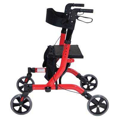 Aidapt Deluxe Ultra Lightweight Folding 4 Wheeled Rollator - Red
