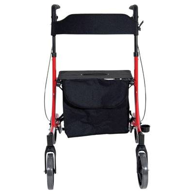 Aidapt Deluxe Ultra Lightweight Folding 4 Wheeled Rollator - Red