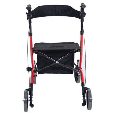 Aidapt Deluxe Ultra Lightweight Folding 4 Wheeled Rollator - Red