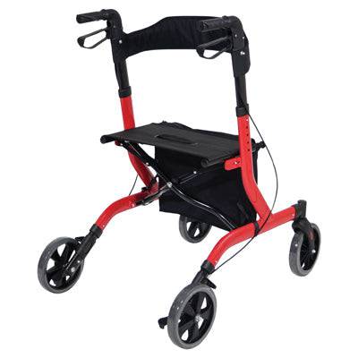 Aidapt Deluxe Ultra Lightweight Folding 4 Wheeled Rollator - Red