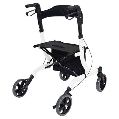 Aidapt Deluxe Ultra Lightweight Folding 4 Wheeled Rollator - White