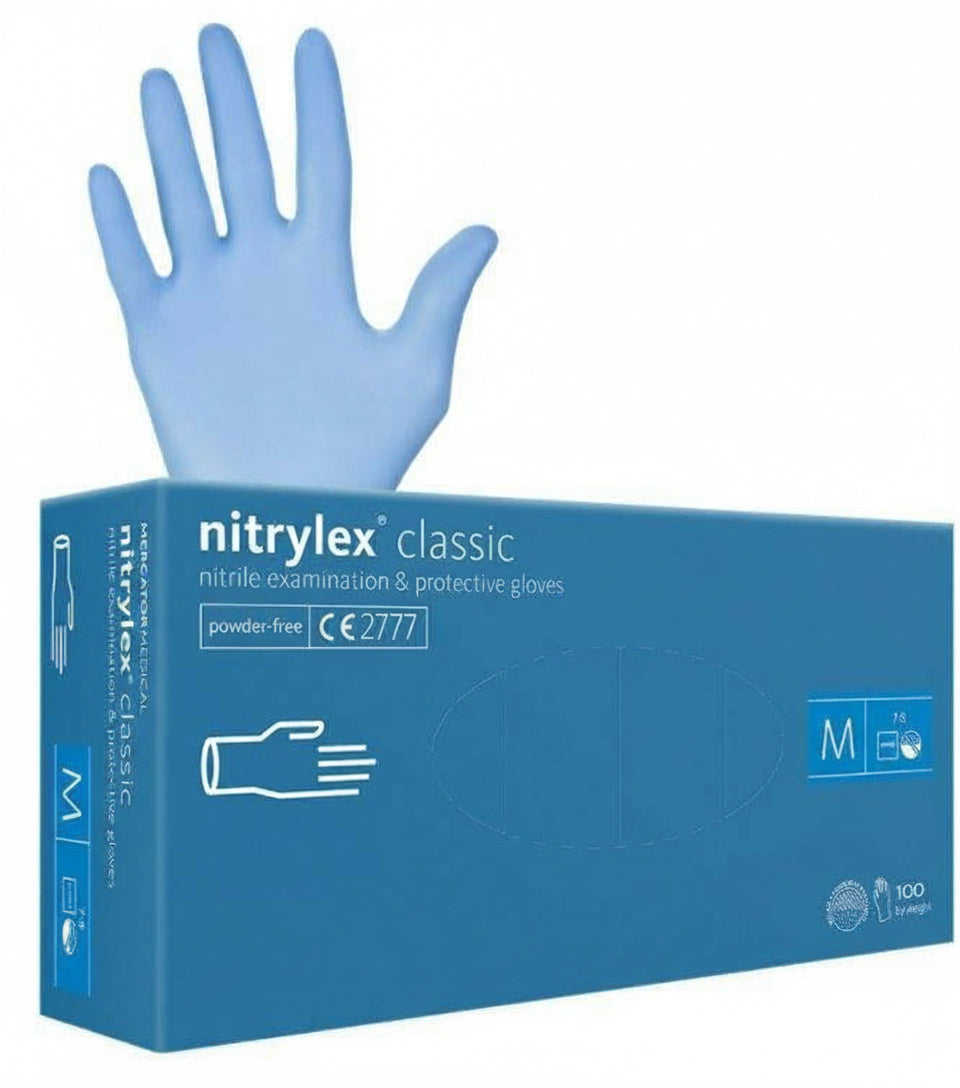 Classic Blue Nitrile Gloves - Medium