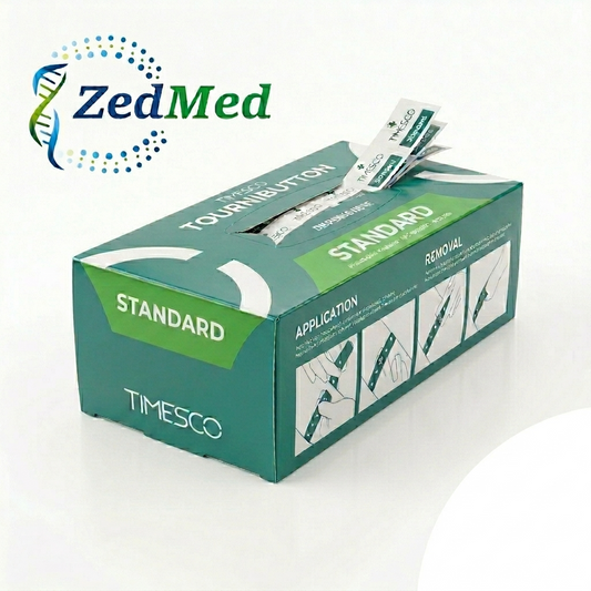 Standard Tourni Button Single Use Tourniquets with Dispenser Box || Pack of 100
