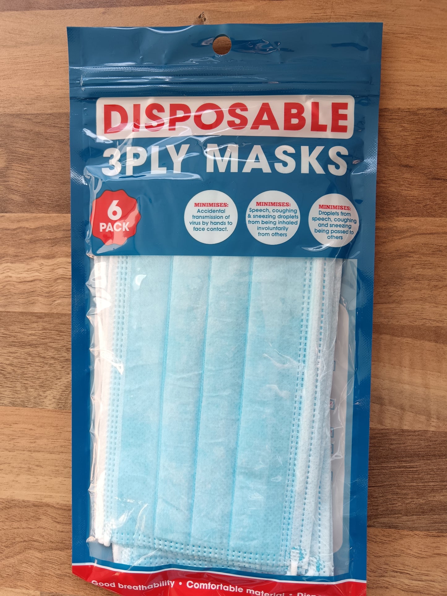 Disposable Face Masks || Pack of 6