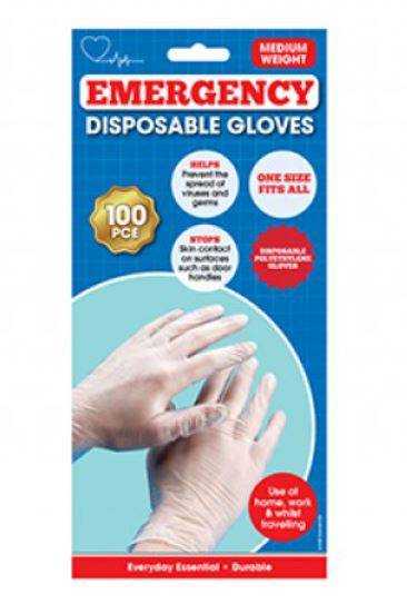 Emergency Universal Size Disposable PU Gloves x 100