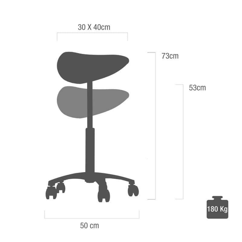 Revolving Stool with Tilting --- SADDLE STOOL ***Orange colour***
