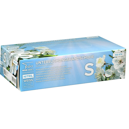 White Nitrile Gloves || Pack of 100 || Teqler