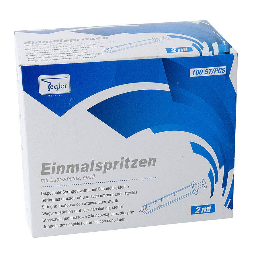Teqler Disposable Syringes with Luer Connector 2ml x 100