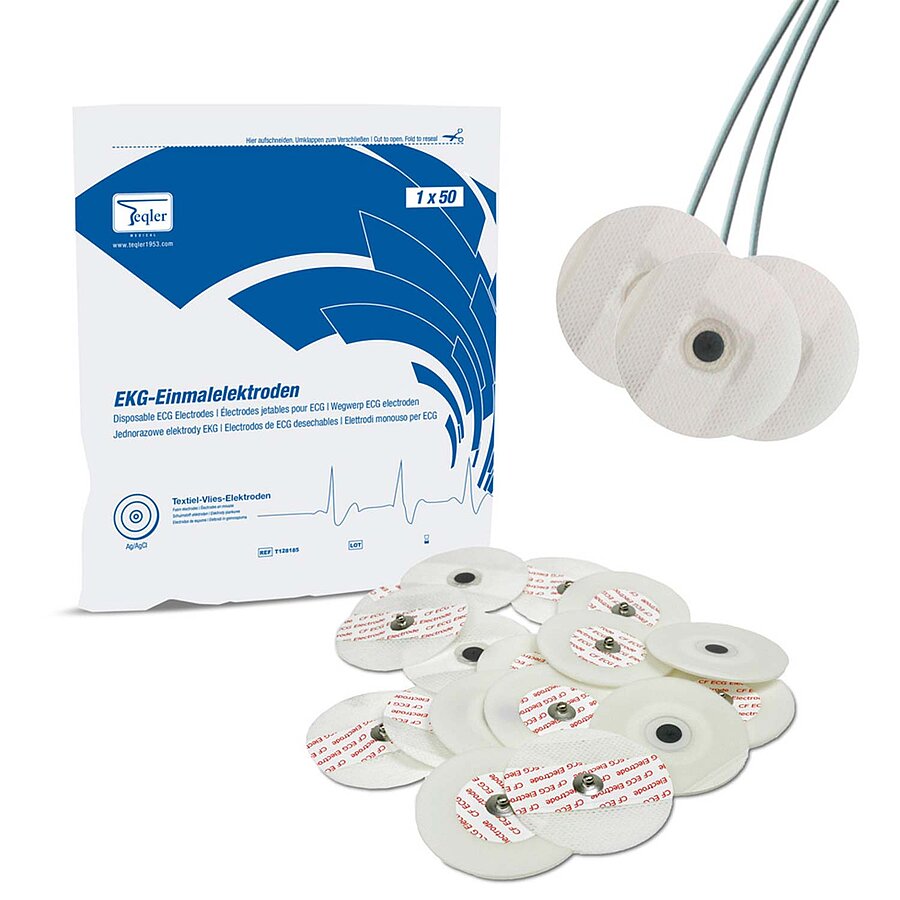 Disposable ECG Electrodes for Button Adapters || Fleece || Pack of 50