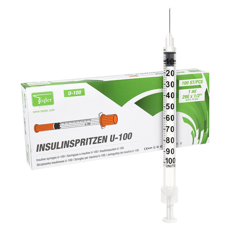 1ml 29G x 0.5 inch U100 Syringe with Cannula || Pack of 100