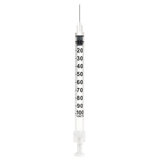 1ml 29G x 0.5 inch U100 Syringe with Cannula || Pack of 100