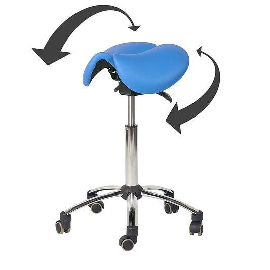 Split Seat Saddle / Chair Stool || Blue