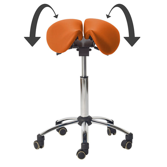Split Seat Saddle / Chair Stool || Orange