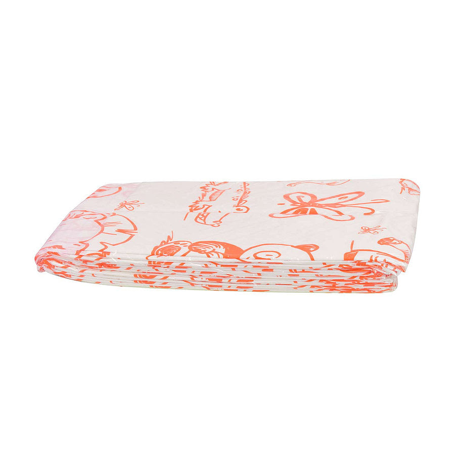 Disposable Baby Underlays || 40 x 60 cm - Zoo Animals print in Orange || Pack of 50