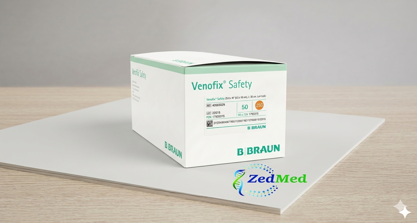 25G Venofix Safety Venipunctures Needles || 3/4", 0.5 x 19mm || Orange