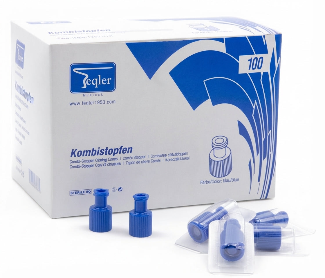 Sterile Luer-Lock Combi Stopper Syringe Bung Caps || Pack of 100