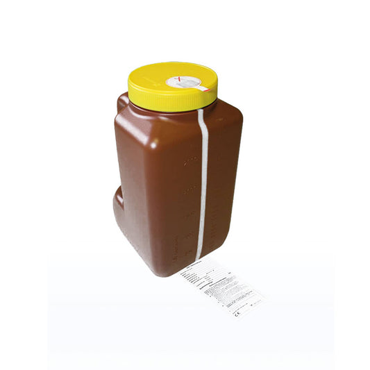 3-Litre Urinal Bottle with integrated transfer unit.