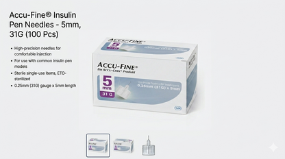 Roche Accu-Fine® Insulin Pen Needles || Pack of 100