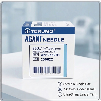 23G Terumo Agani Disposable Needles || Blue || Pack of 100