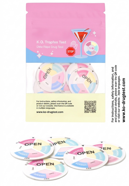 Multi‑Drug Rapid Test Kit for Party Drugs - GHB, KET, FLZ || Pack of 5
