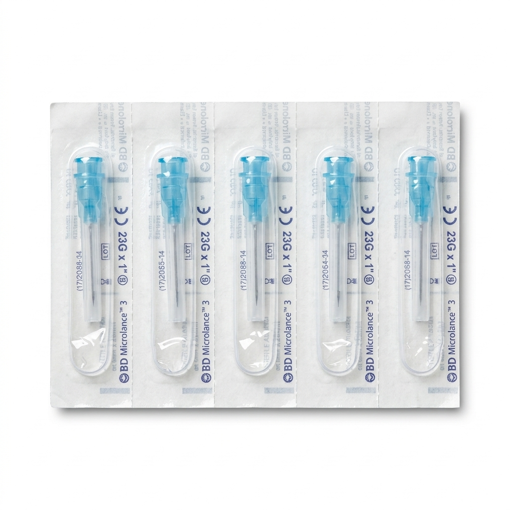 23G BD Microlance 3 Hypodermic Needles || 1", 0.6mm x 25mm || Standard, Blue || Pack of 100