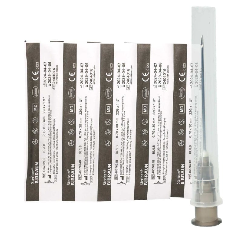 Braun Sterican Disposable Cannulas || 22G, 1-1/4", 0.70 x 30mm || Pack of 100