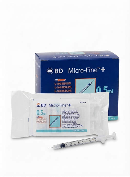 29G || 0.5ml BD Microfine Syringe and Needle u100 || 0.33mm x 12.7mm