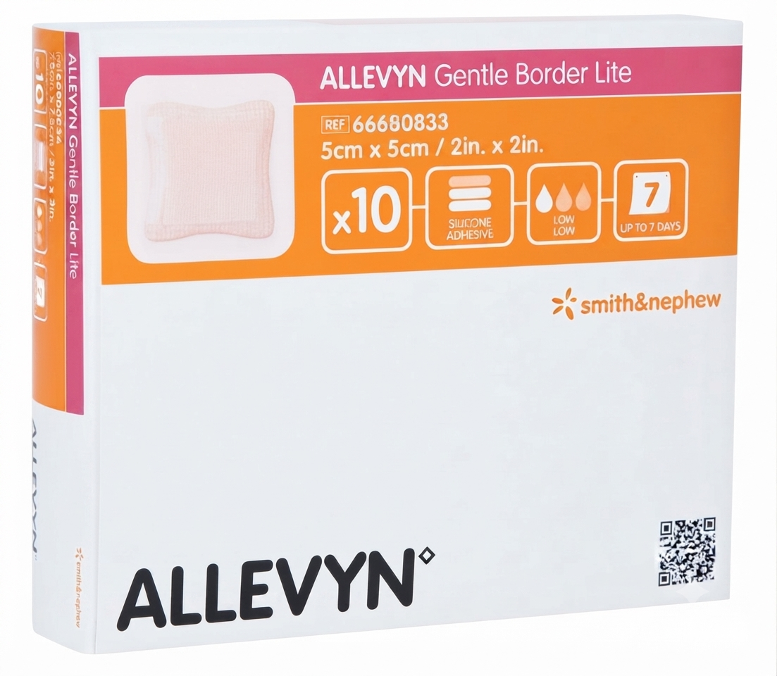 Allevyn Gentle Border Lite Foam Dressing || Pack of 10 || Smith & Nephew