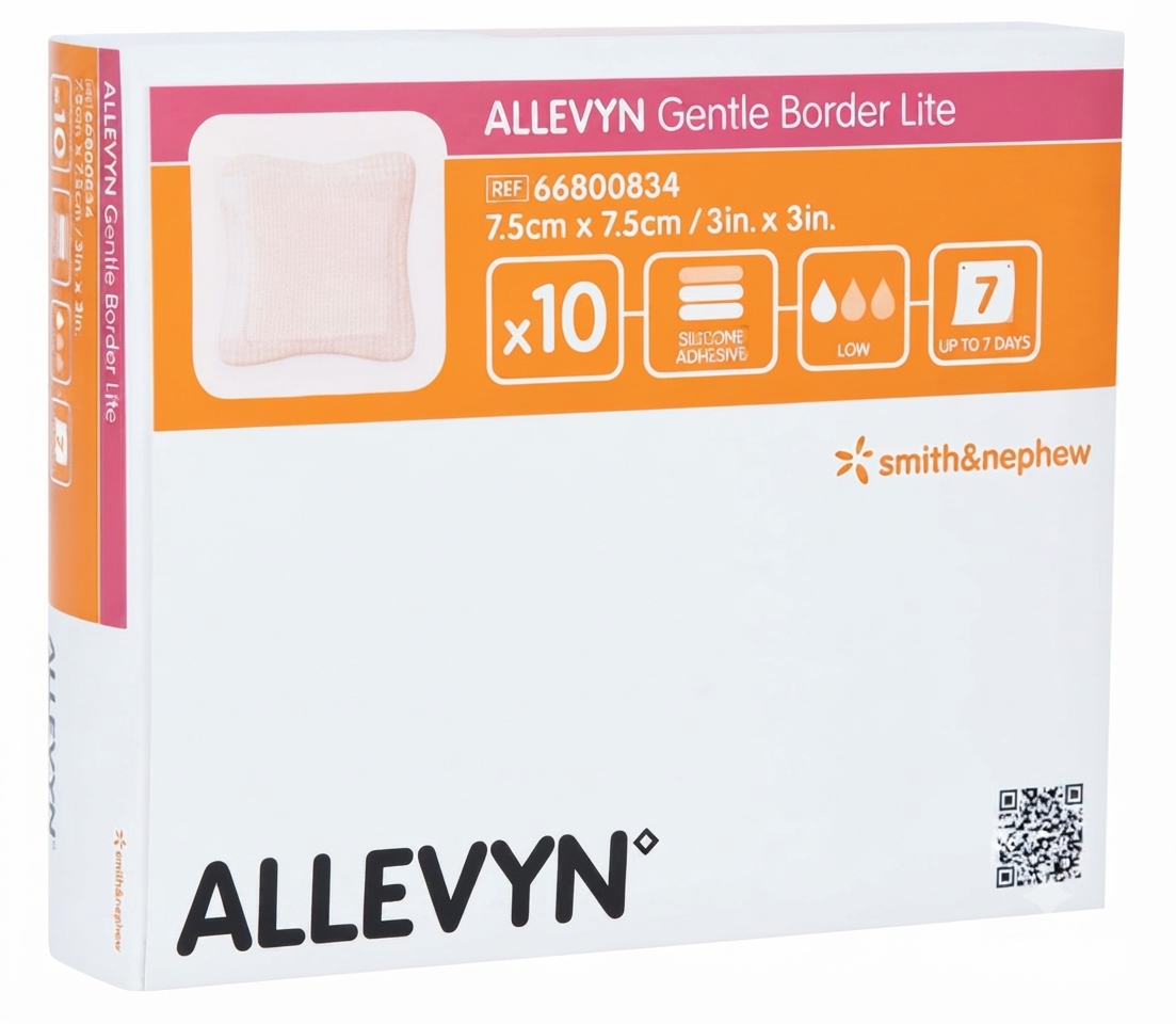 Allevyn Gentle Border Lite Foam Dressing || Pack of 10 || Smith & Nephew
