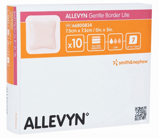Allevyn Gentle Border Lite Foam Dressing || Pack of 10 || Smith & Nephew