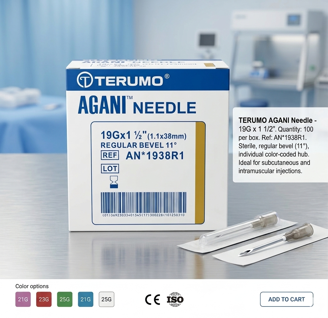 19G Terumo Agani Disposable Needles || Cream || Pack of 100