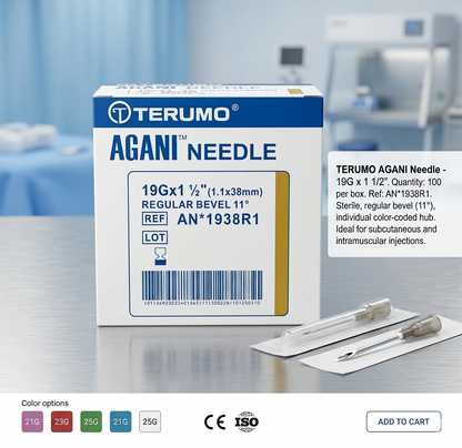 19G Terumo Agani Disposable Needles || Cream || Pack of 100