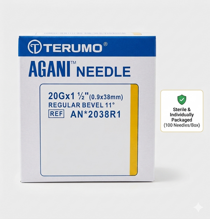 20G Terumo Agani Disposable Needles || Yellow || Pack of 100