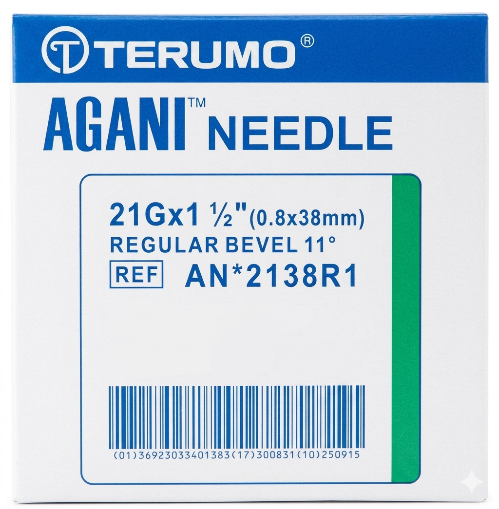 21G Terumo Agani Disposable Needles || Green || Pack of 100
