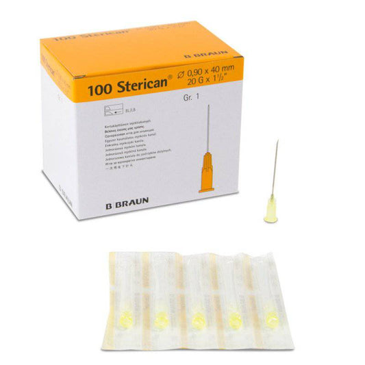 Braun Sterican Disposable Cannulas 20G 0.90 x 40mm - Yellow (100 pcs)