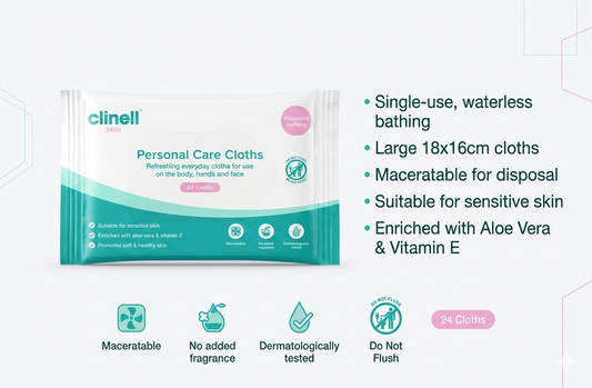 Clinell Personal Care Hand and Face Wipes || Pack of 24