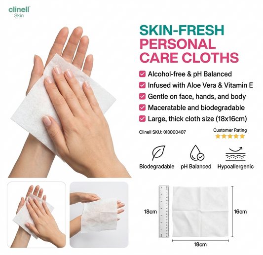 Clinell Personal Care Hand and Face Wipes || Pack of 24