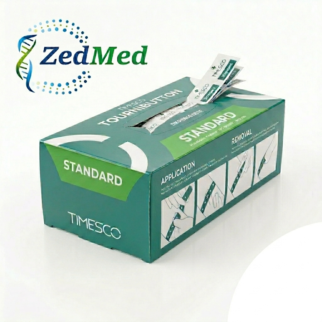 Standard Tourni Button Single Use Tourniquets with Dispenser Box || Pack of 100
