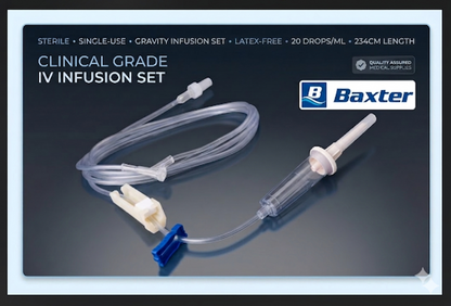 Baxter Solution Administration Set || 234cm IV Giving Set with Luer Lock