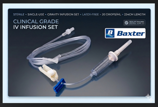 Baxter Solution Administration Set || 234cm IV Giving Set with Luer Lock