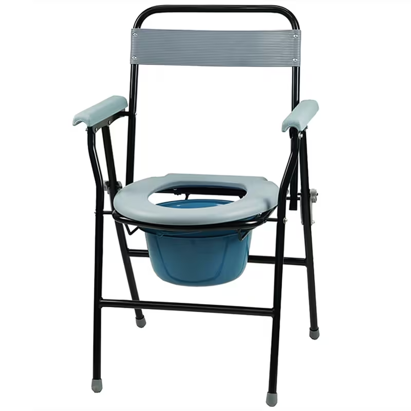 Folding Steel Commode – Portable, Foldable Seat & Pan (Disability / Elderly Aid)