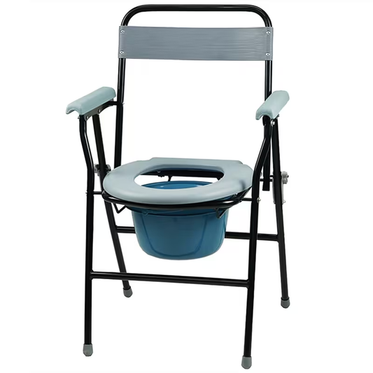 Folding Steel Commode – Portable, Foldable Seat & Pan (Disability / Elderly Aid)