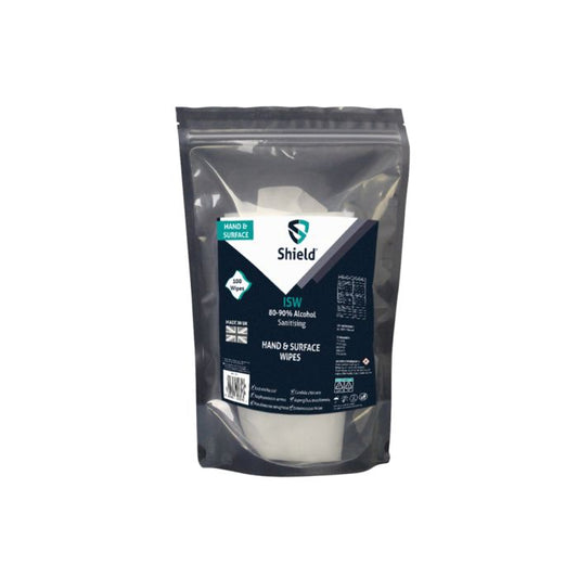 Shield 80‑90% Alcohol Sanitising Hand & Surface Wipes || Pack of 100