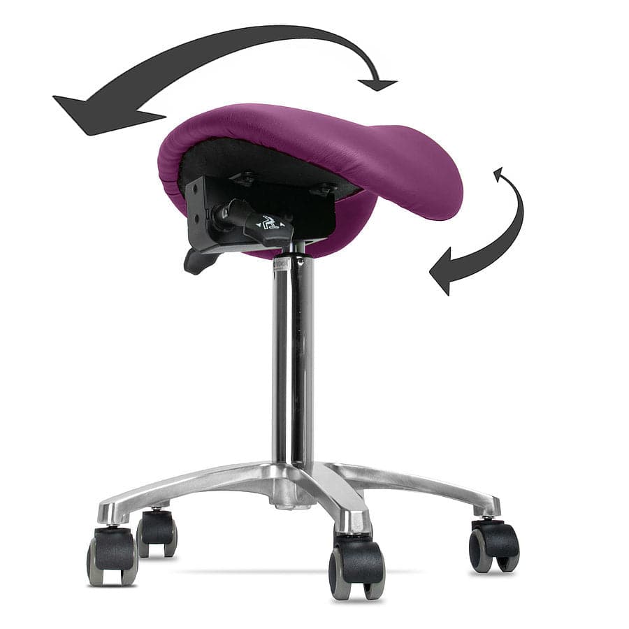 Revolving Stool with Tilting --- SADDLE STOOL ***Magenta colour***