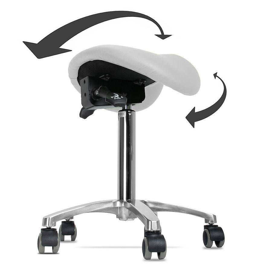 Revolving Stool with Tilting --- SADDLE STOOL ***White colour***