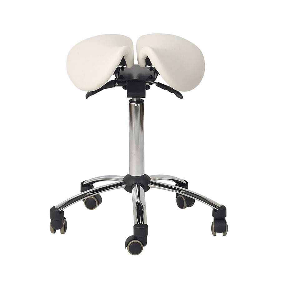 Split-Seat Saddle Stool - White