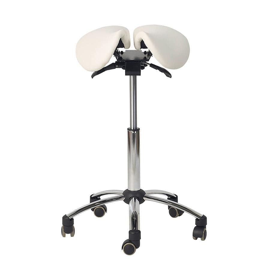 Split-Seat Saddle Stool - White