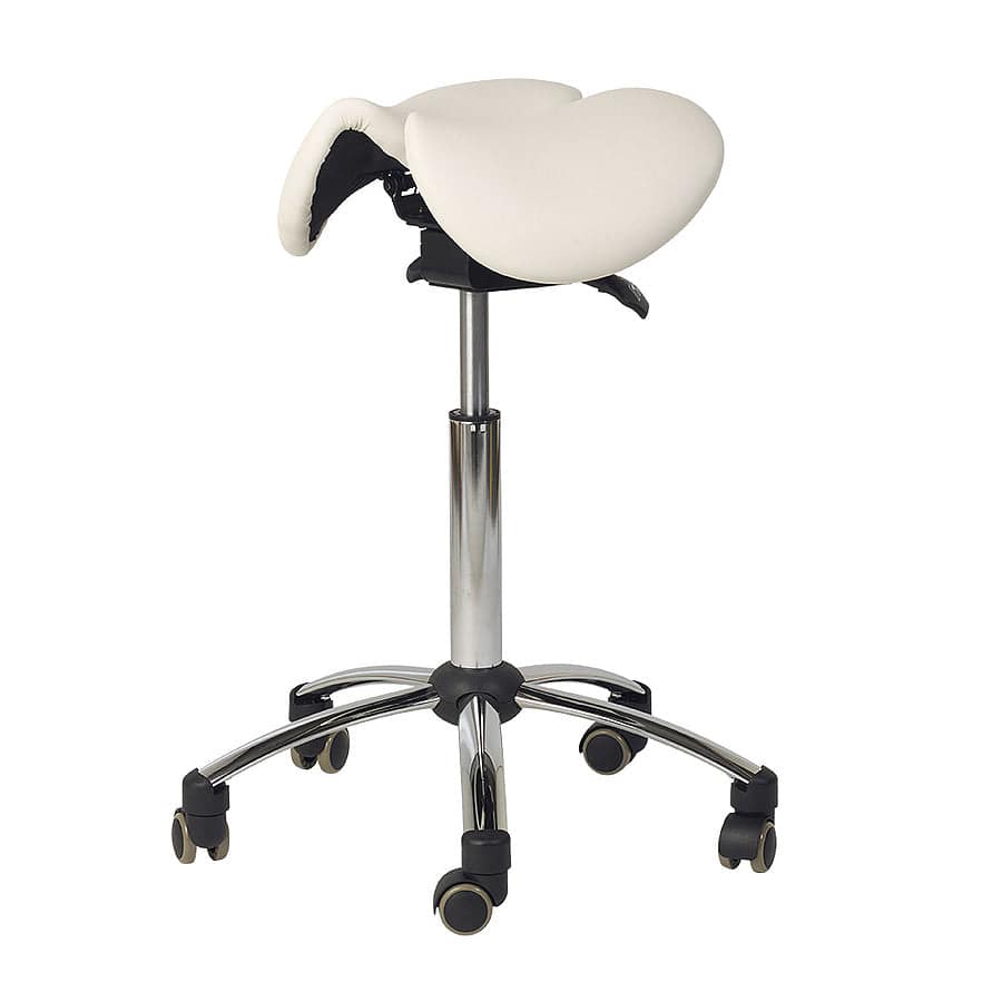 Split-Seat Saddle Stool - White