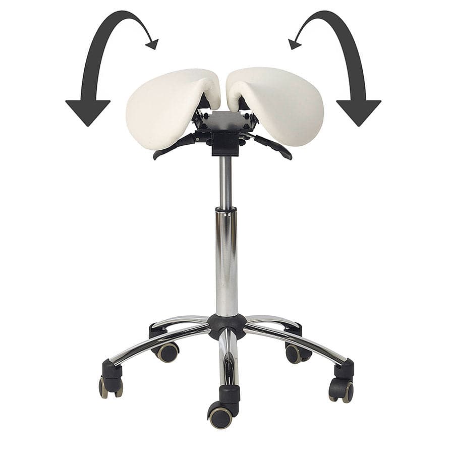 Split-Seat Saddle Stool - White